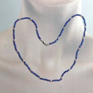Lapis Lazuli Beads and Freshwater Pearl Necklace